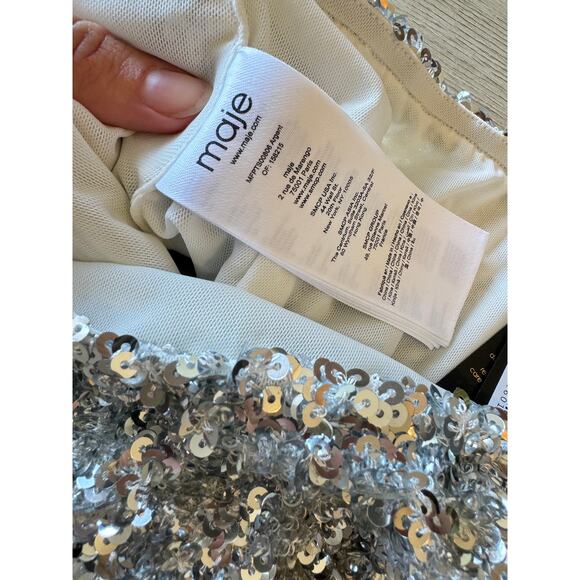 Maje Silver Tutterfly Sequin Culotte Hipster Shorts - Picture 12 of 13